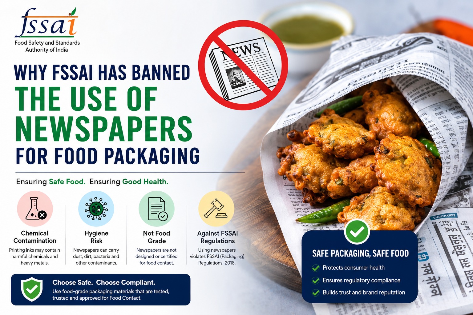 FSSAI Has Banned Newspapers for Food Packaging